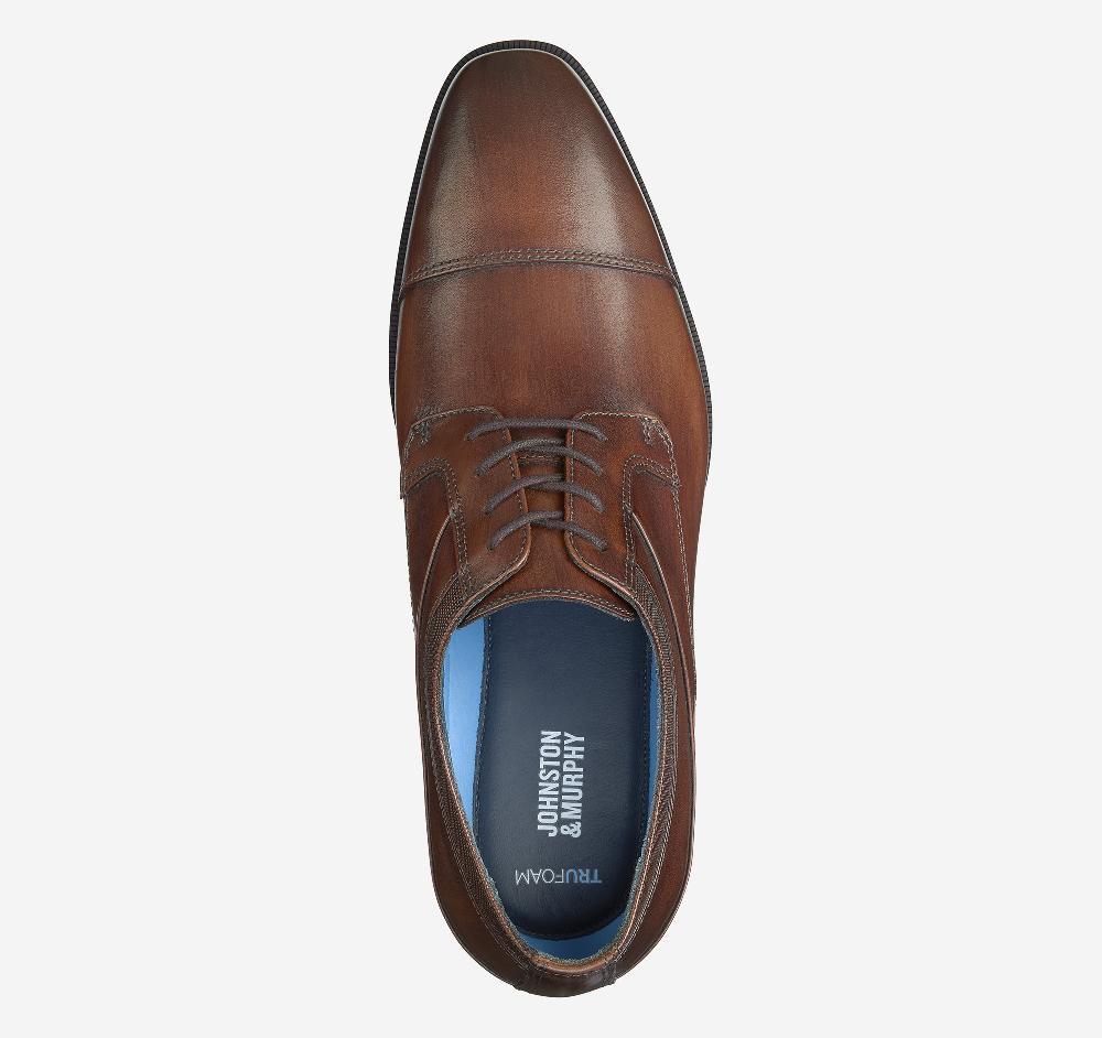 Johnston & Murphy Gibbons Cap Toe Mahogany Full Grain