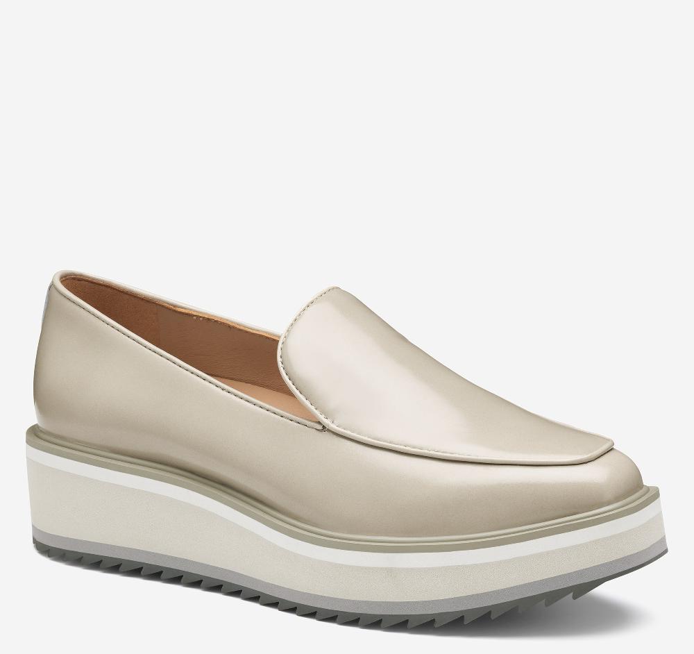 johnston & murphy Gracelyn Venetian Beige Antiqued Calfskin