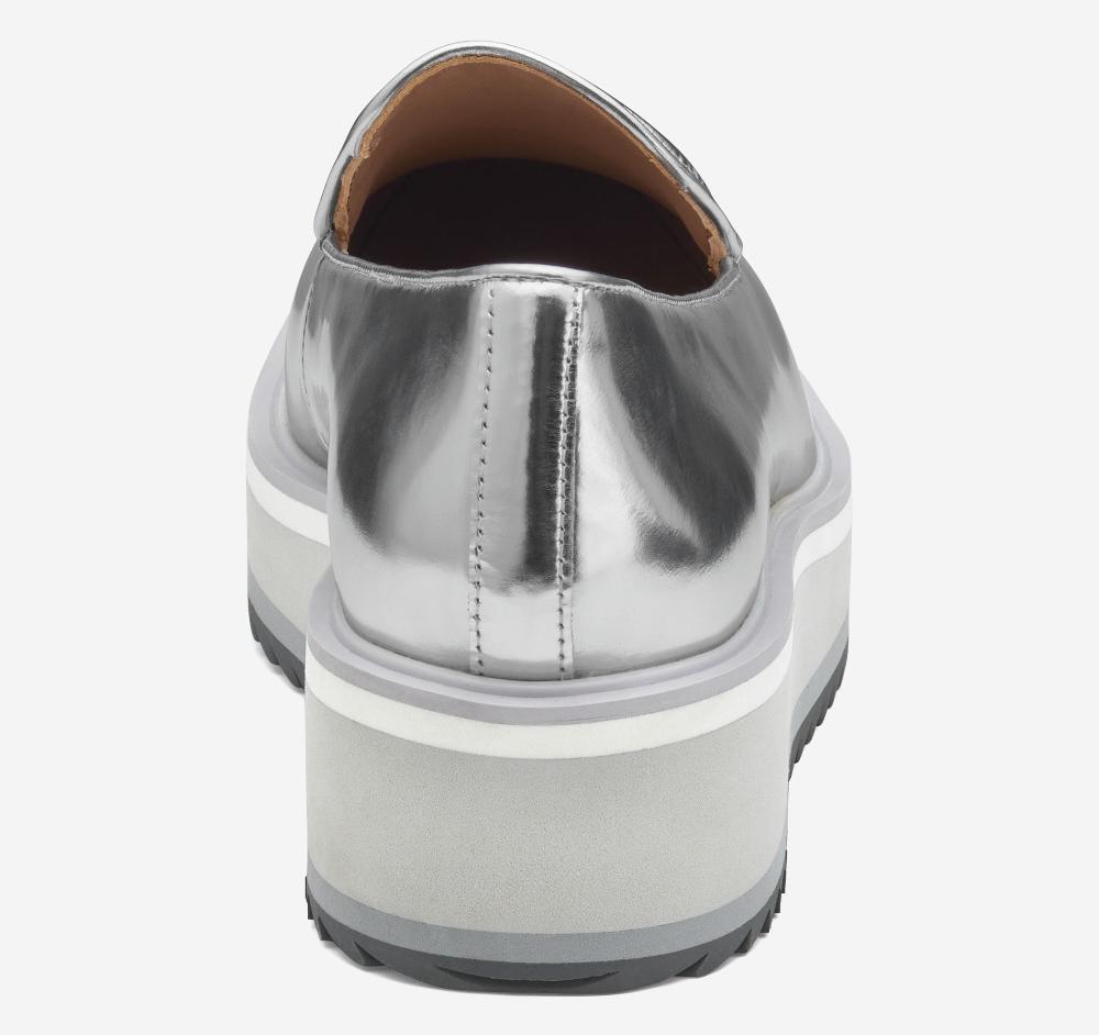 Johnston & Murphy Gracelyn Venetian Silver Metallic Sheepskin