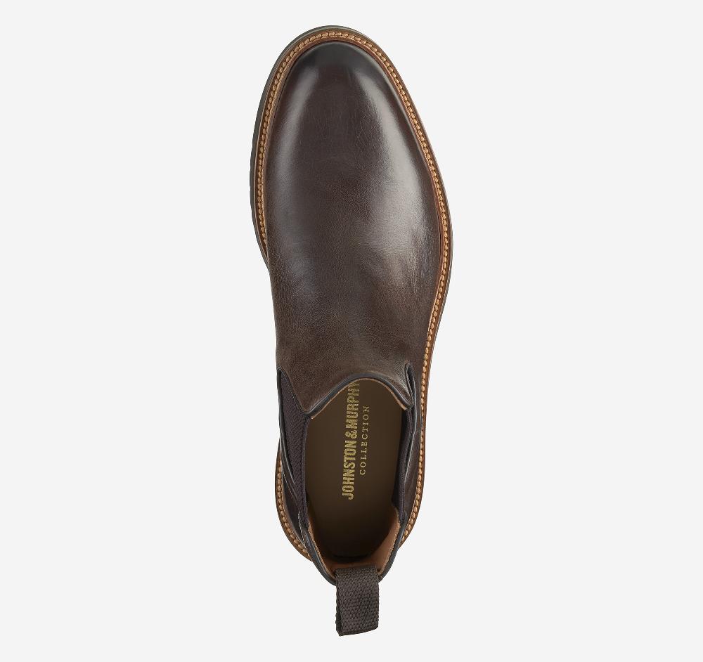 Johnston & Murphy Hartford Chelsea Boot Dark Brown Italian Calfskin