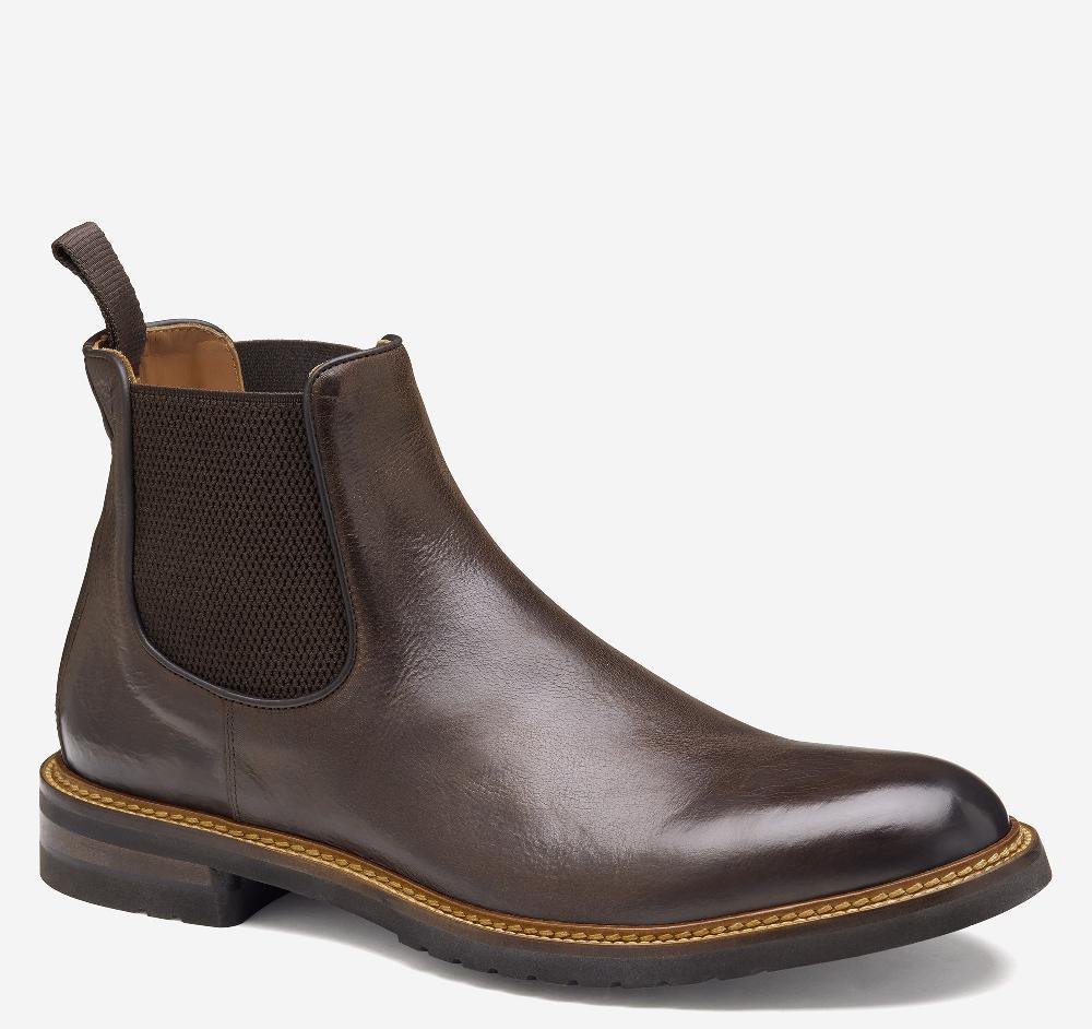 johnston & murphy Hartford Chelsea Boot Dark Brown Italian Calfskin
