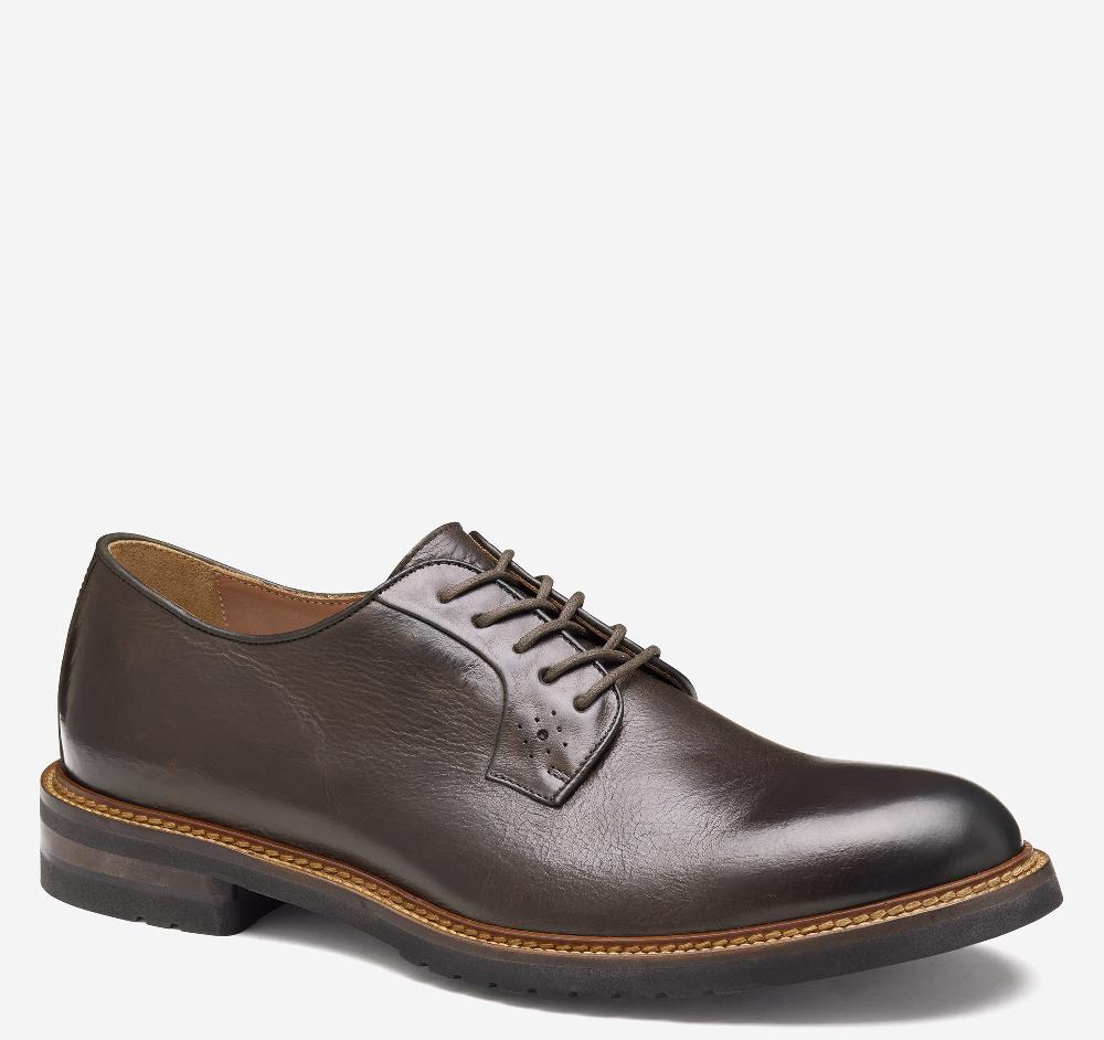 johnston & murphy Hartford Plain Toe Dark Brown Italian Calfskin