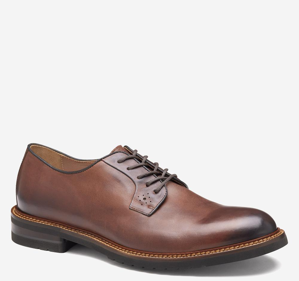 johnston & murphy Hartford Plain Toe Tan Italian Calfskin