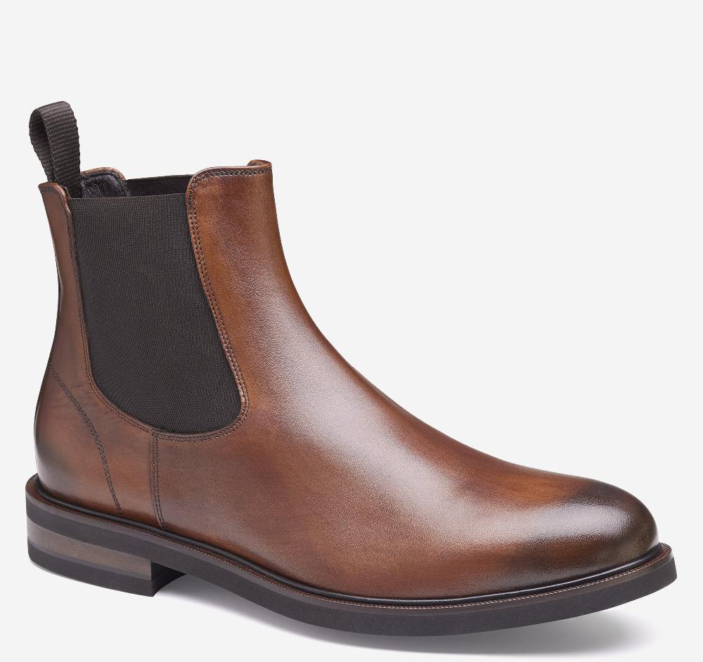 johnston & murphy Hartley Chelsea Boot Brown Italian Calfskin