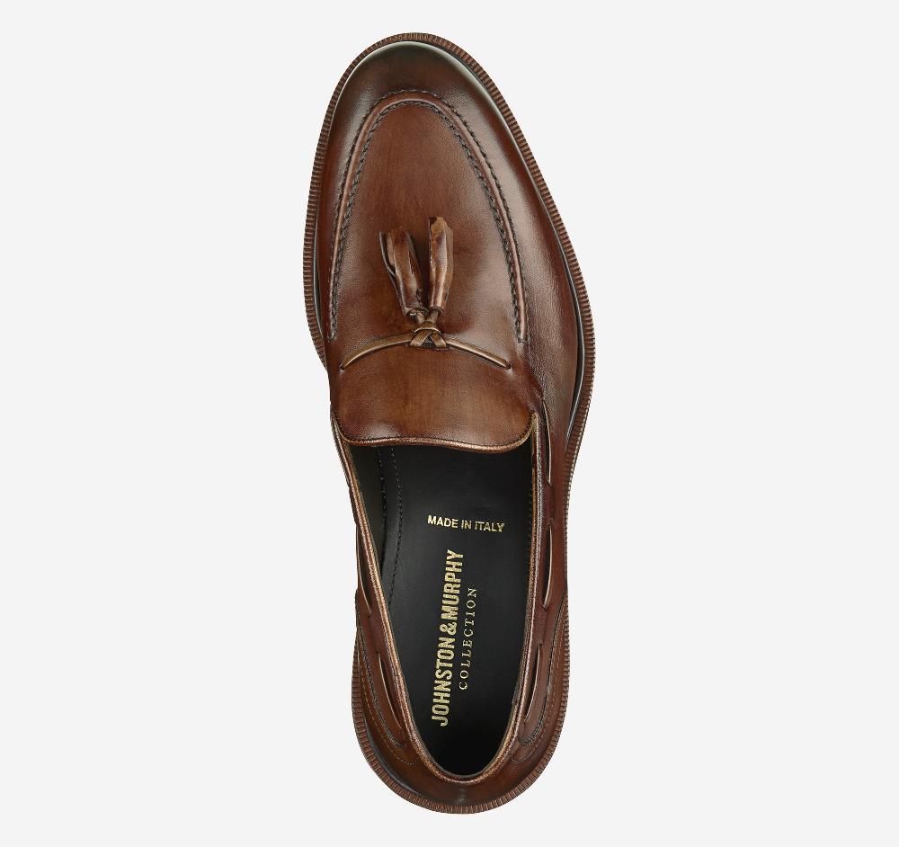 Johnston & Murphy Hartley Tassel Brown Italian Calfskin