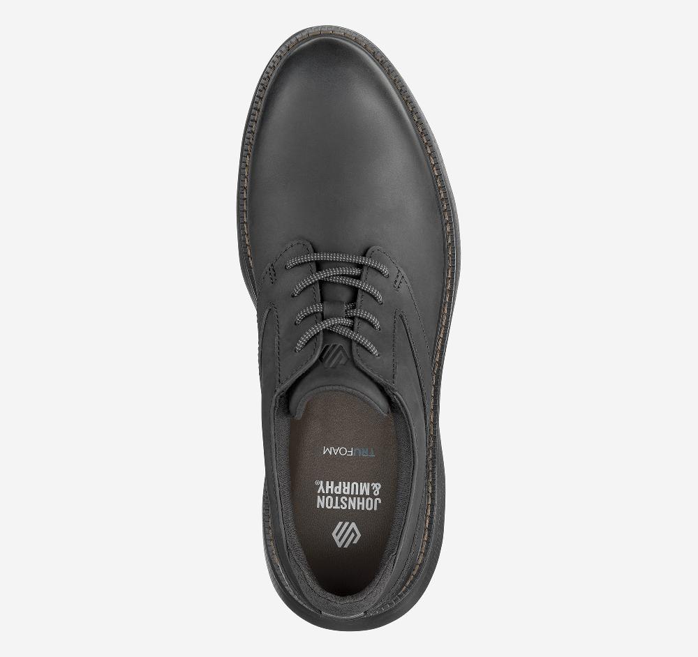 Johnston & Murphy Hayden Plain Toe Black Oiled Full Grain