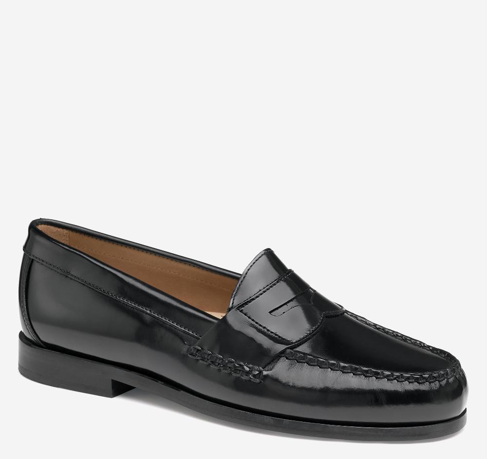 johnston & murphy Hayes Penny Loafer Black Brush-Off Leather