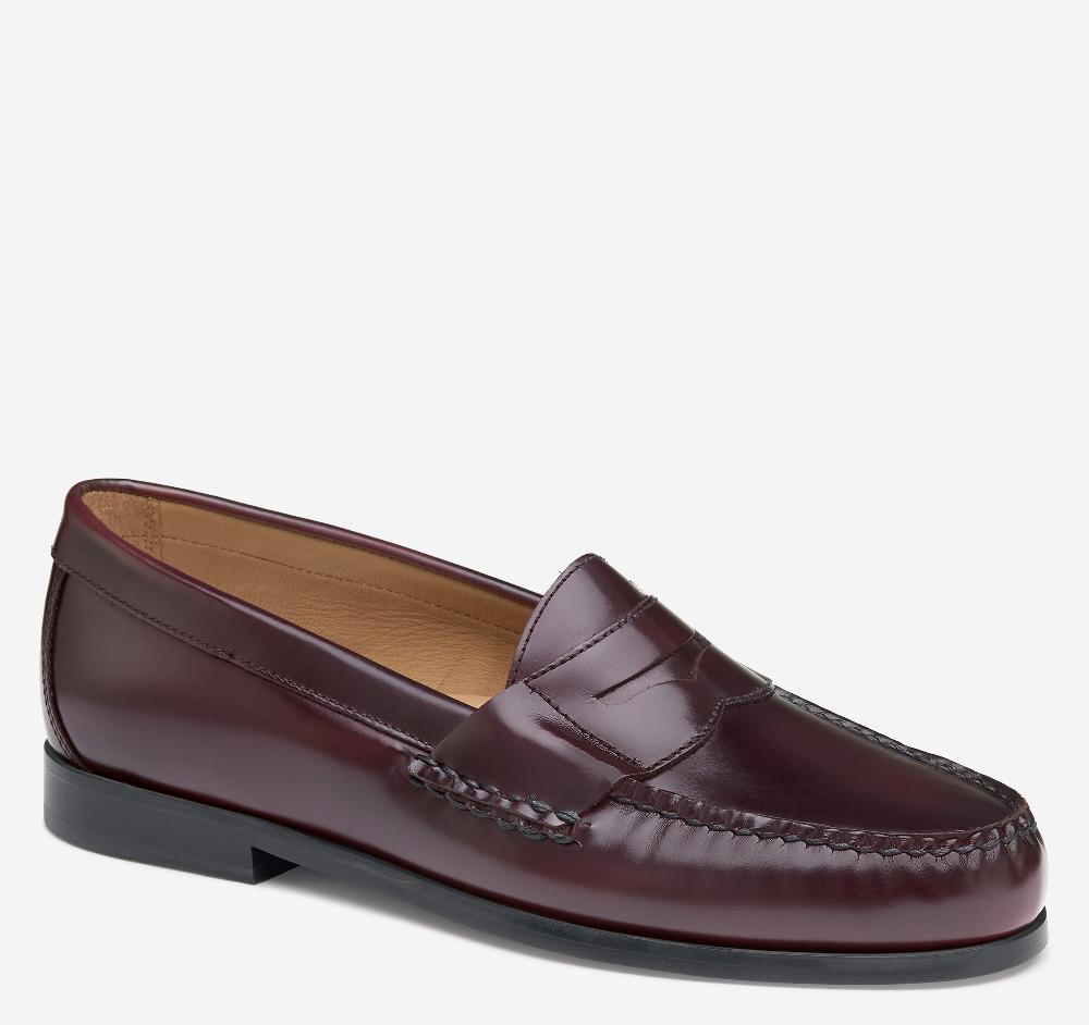 johnston & murphy Hayes Penny Loafer Burgundy Brush-Off Leather
