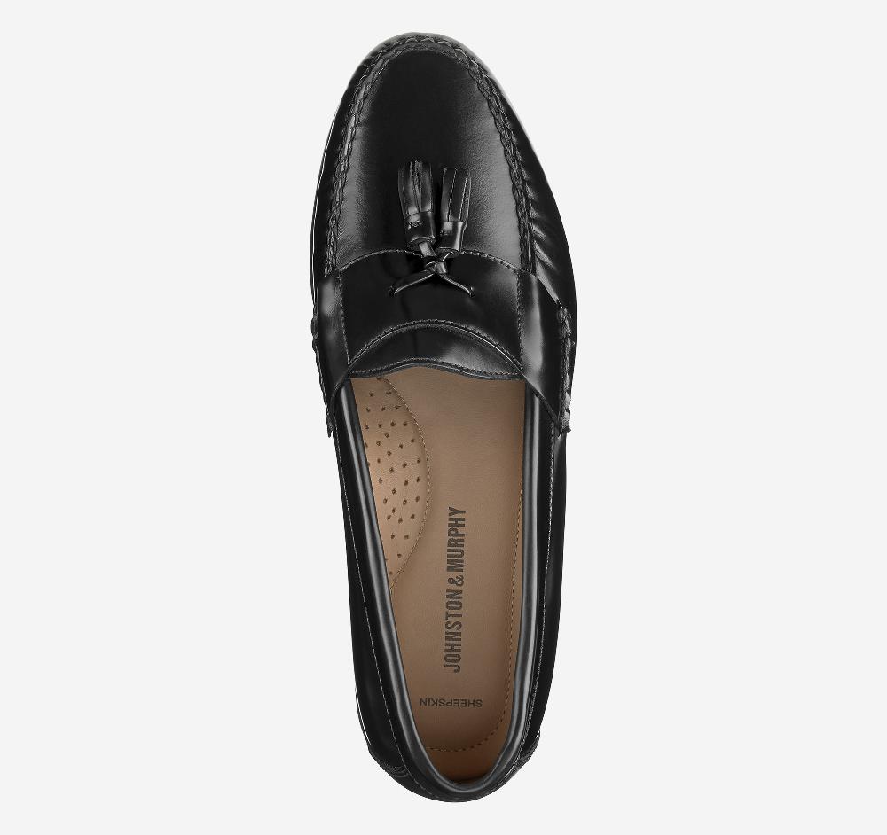 Johnston & Murphy Hayes Tassel Loafer Black Full Grain
