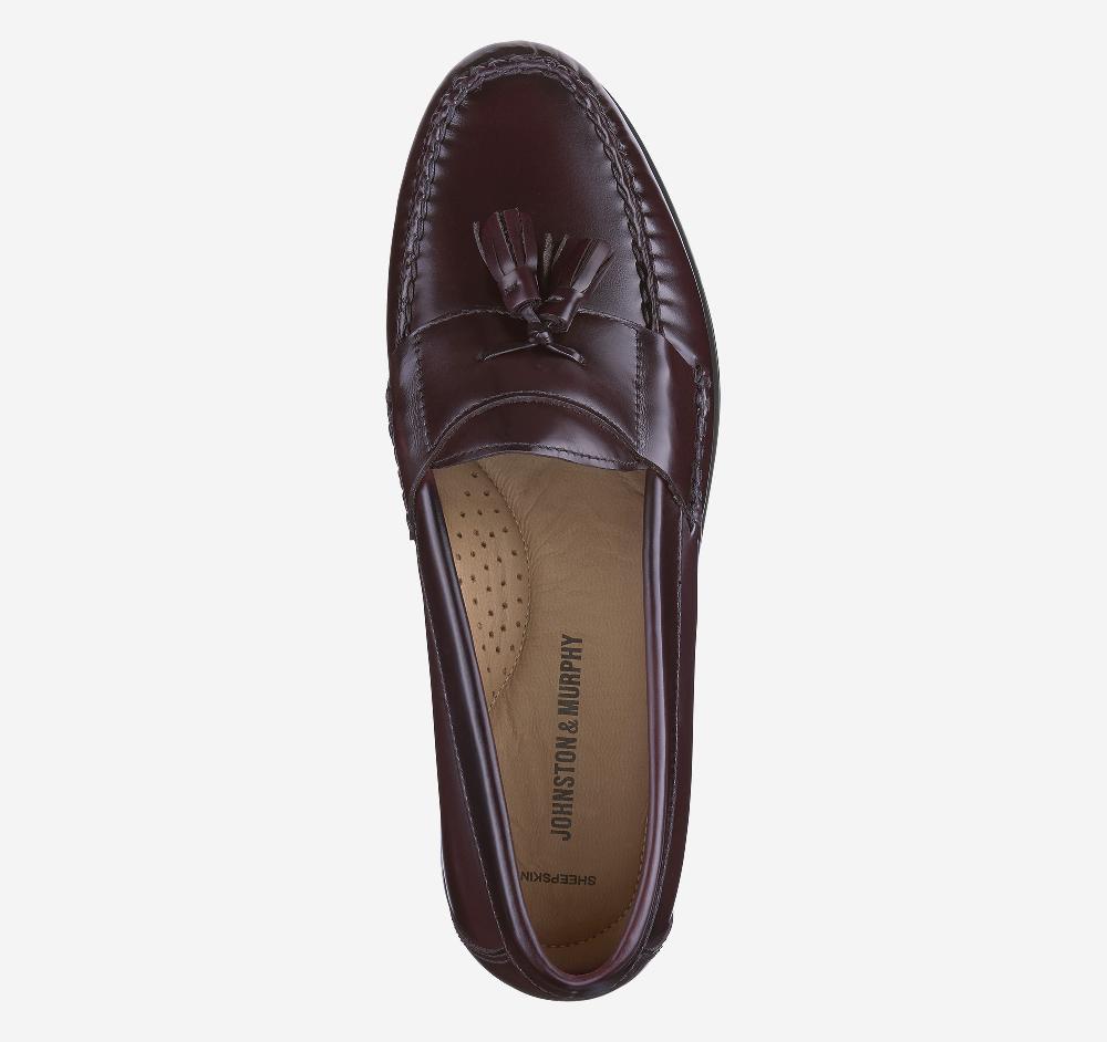 Johnston & Murphy Hayes Tassel Loafer Burgundy Full Grain