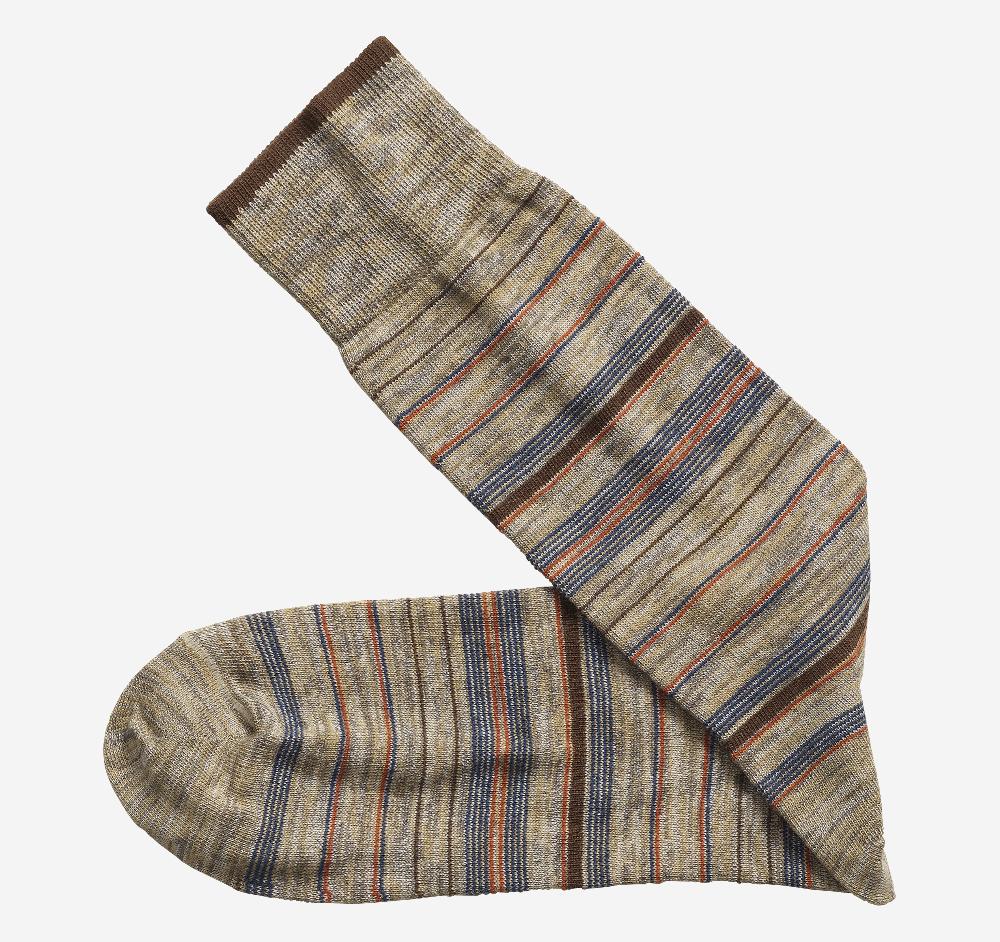 johnston & murphy Heather Stripe Socks Khaki Variegated Stripe