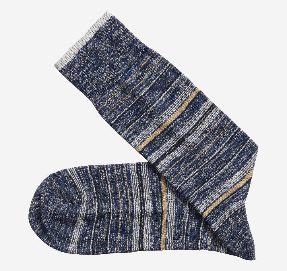 johnston & murphy Heather Stripe Socks Navy Variegated Stripe