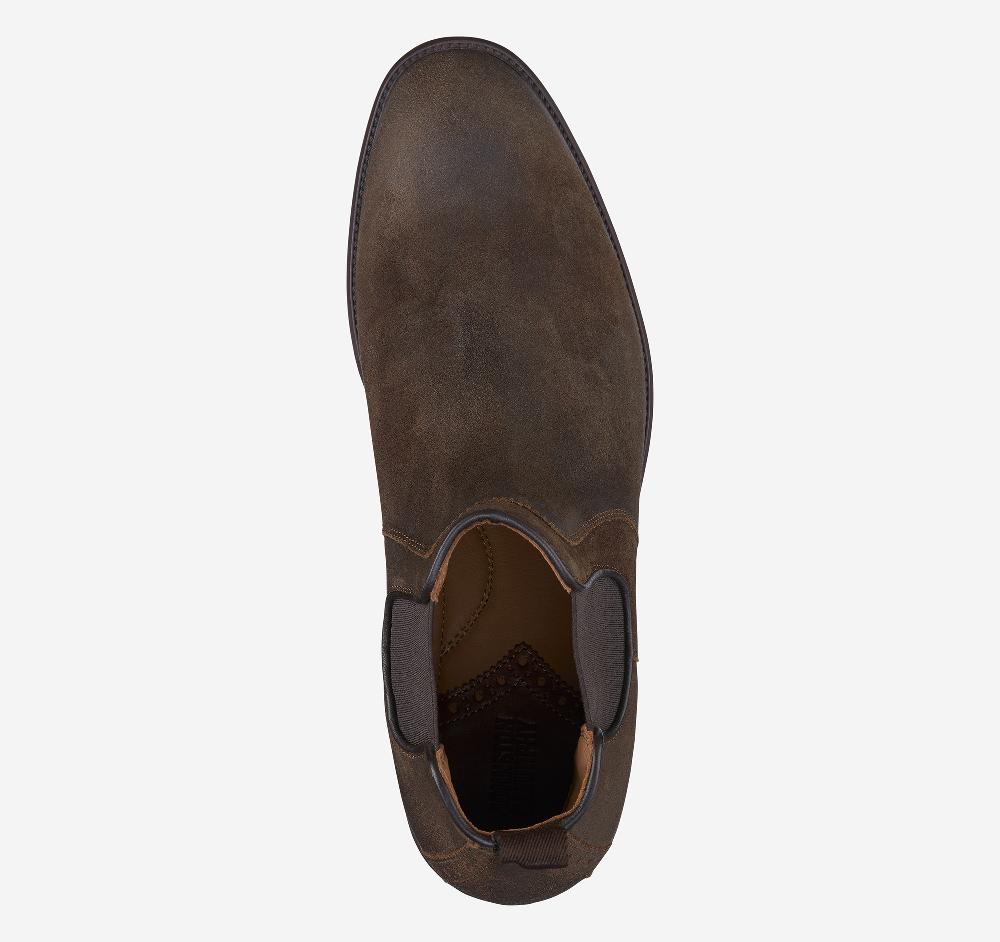 Johnston & Murphy Henrick Chelsea Boot Tan Waxed Suede