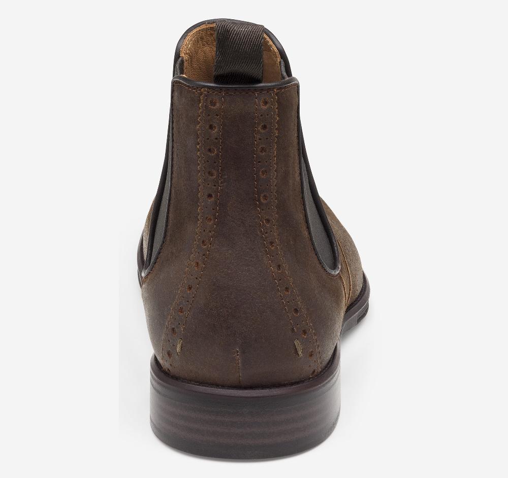 Johnston & Murphy Henrick Chelsea Boot Tan Waxed Suede