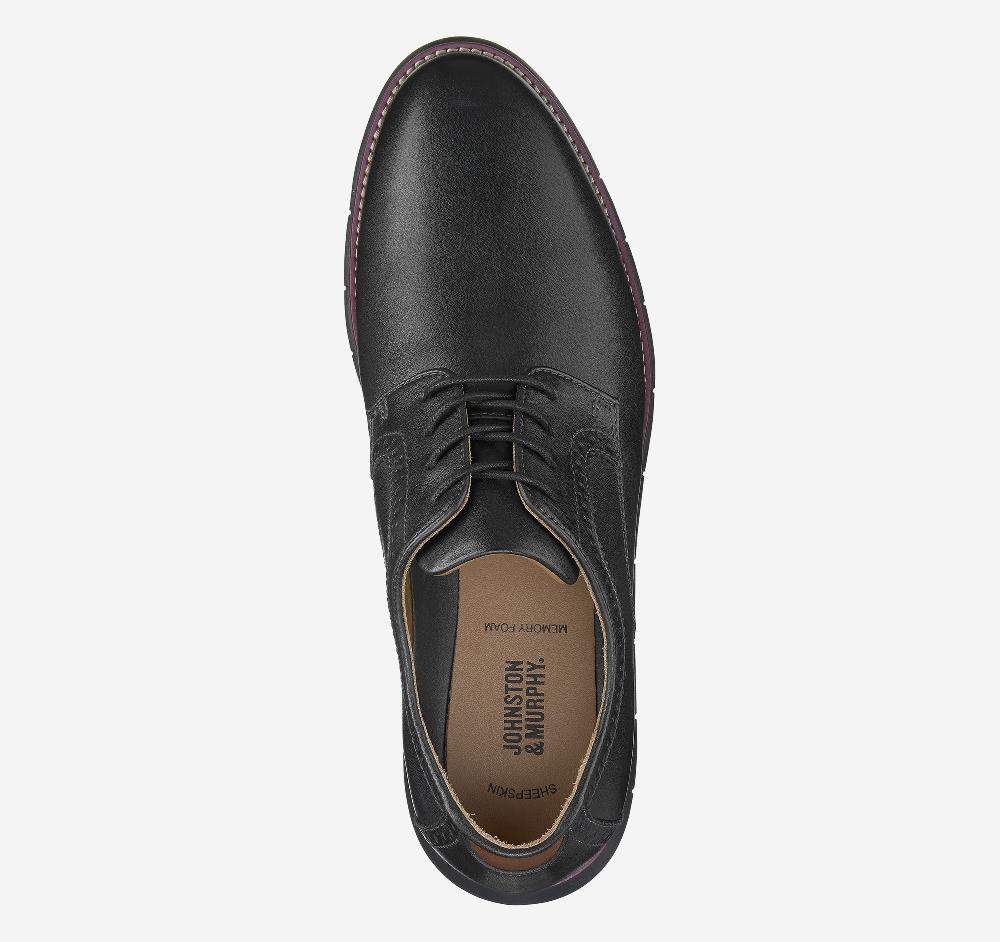 Johnston & Murphy Holden Plain Toe Black Full Grain/Black Sole