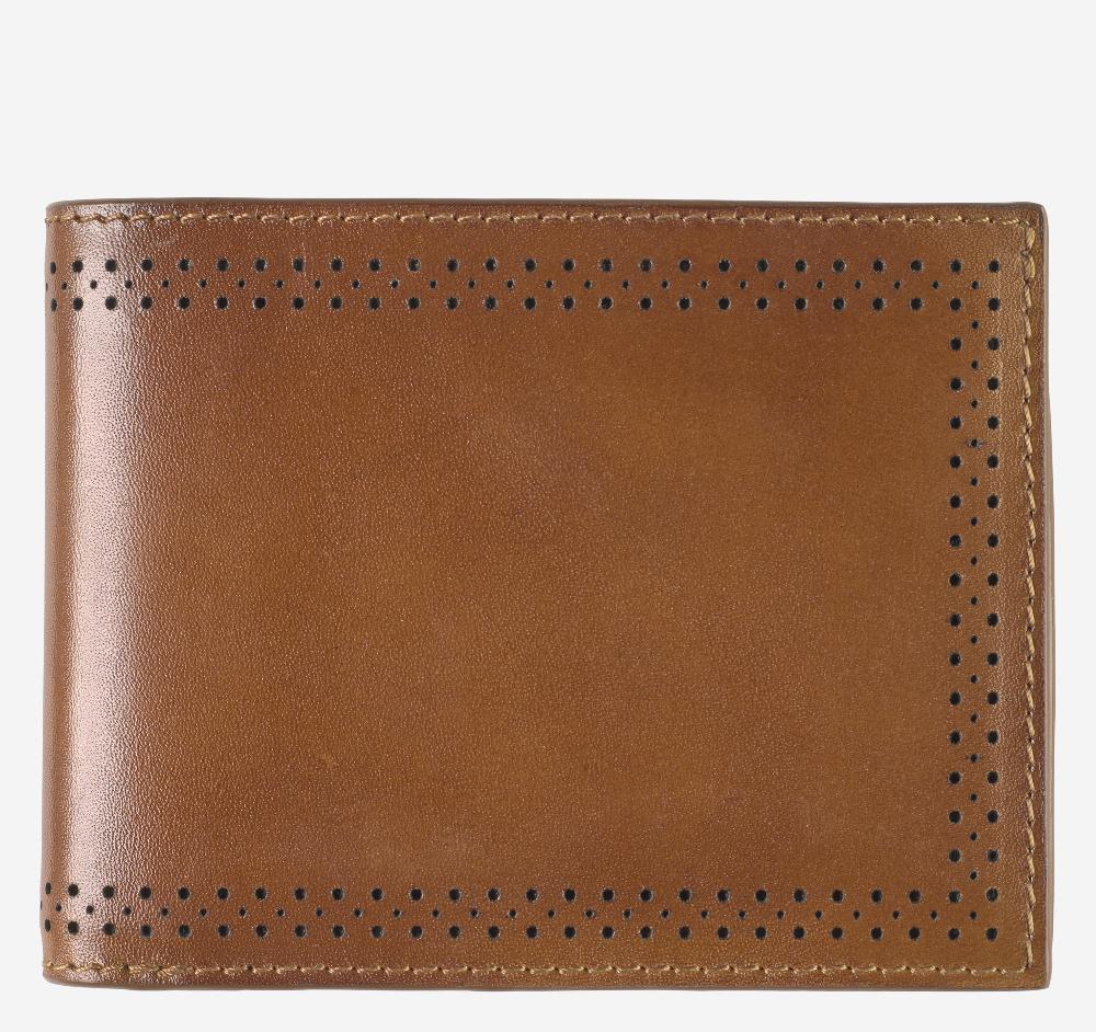 Johnston & Murphy Hudson Perforated Billfold Brown Burnished