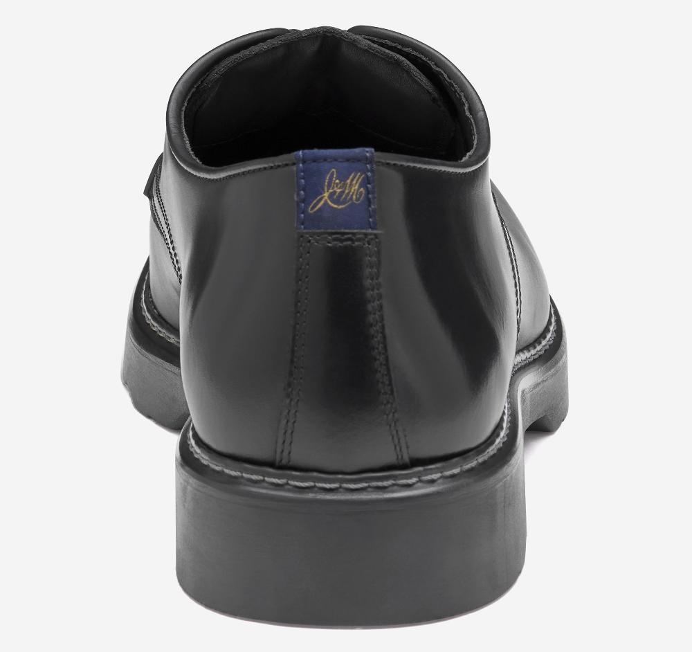 Johnston & Murphy Huxley Moc Toe Derby Black European Calfskin