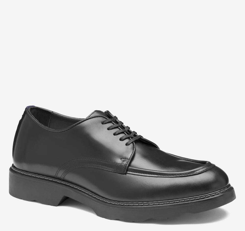 johnston & murphy Huxley Moc Toe Derby Black European Calfskin