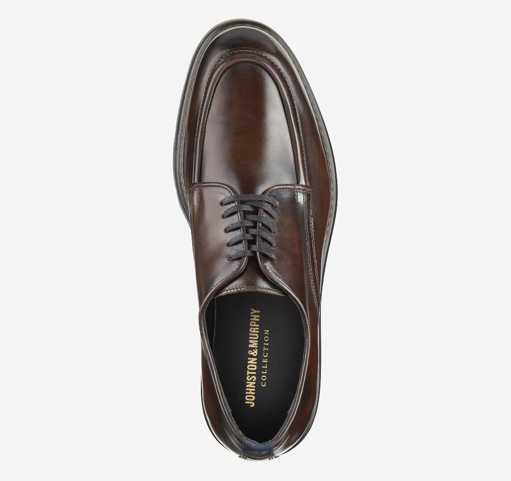 Johnston & Murphy Huxley Moc Toe Derby Brown Italian Calfskin