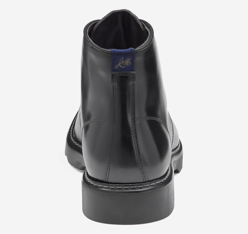 Johnston & Murphy Huxley Plain Toe Derby Boot Black European Calfskin