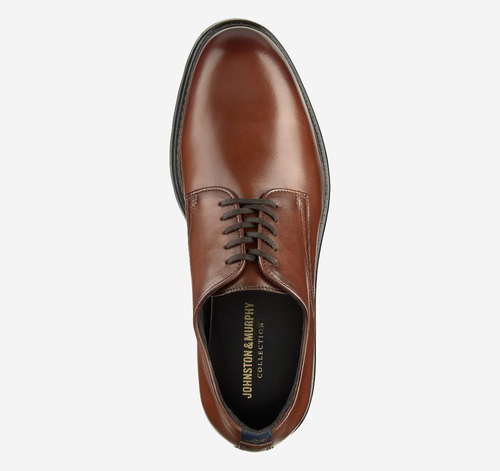 Johnston & Murphy Huxley Plain Toe Derby Teak Italian Calfskin