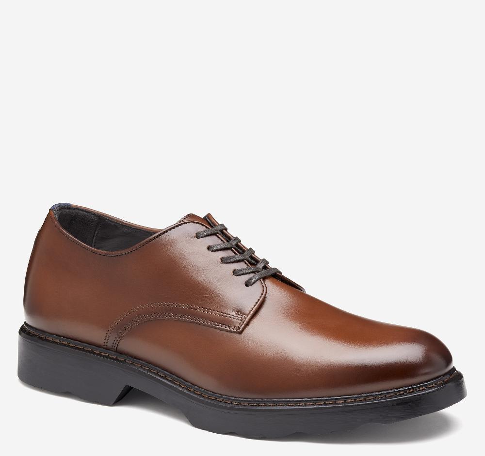 johnston & murphy Huxley Plain Toe Derby Teak Italian Calfskin