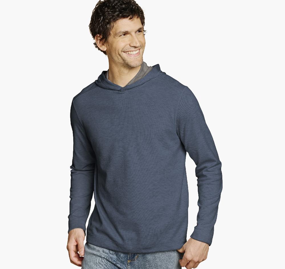 johnston & murphy Icon Reversible Hooded Pullover Blue/Gray
