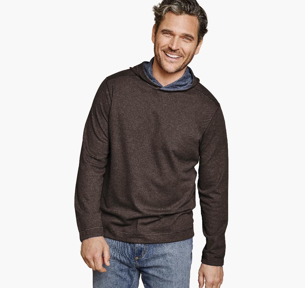 johnston & murphy Icon Reversible Hooded Pullover Brown/Blue