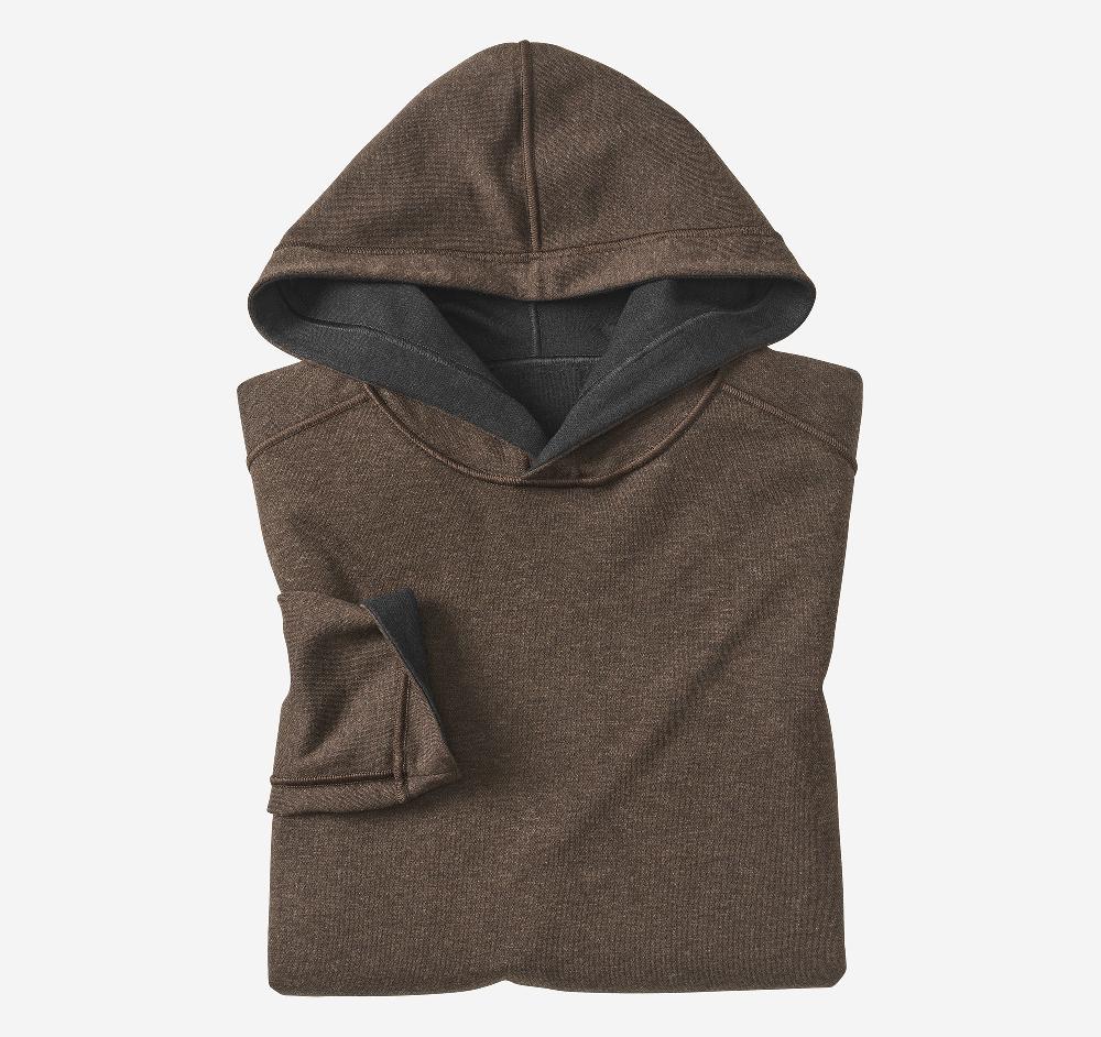 Johnston & Murphy Icon Reversible Hooded Pullover Charcoal/Brown