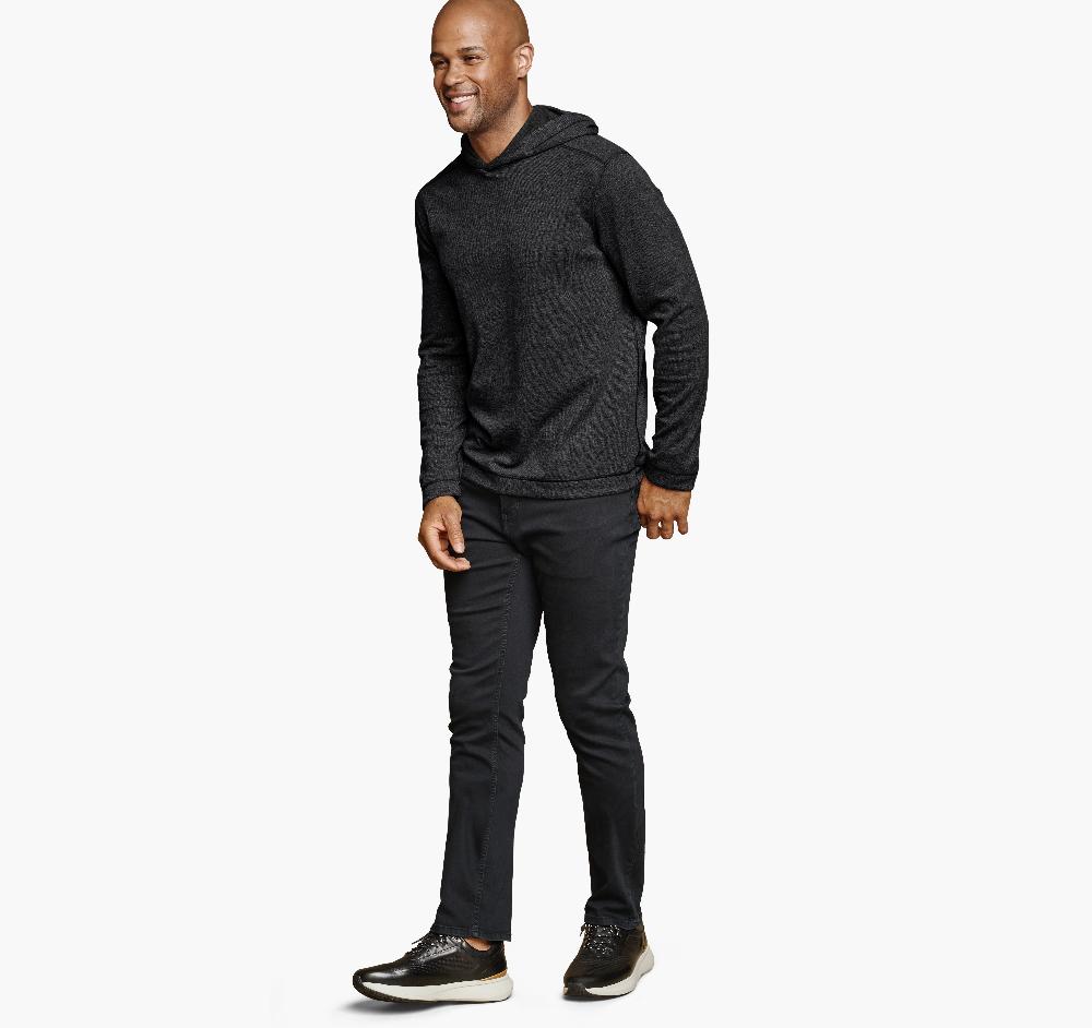 Johnston & Murphy Icon Reversible Hooded Pullover Charcoal/Brown