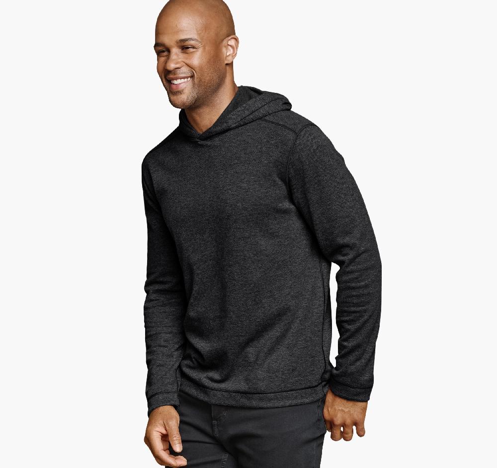 johnston & murphy Icon Reversible Hooded Pullover Charcoal/Brown