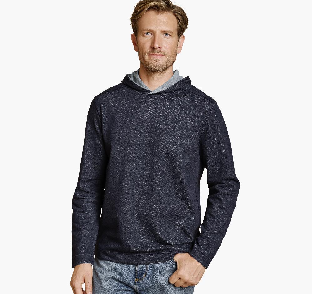 johnston & murphy Icon Reversible Hooded Pullover Navy/Storm