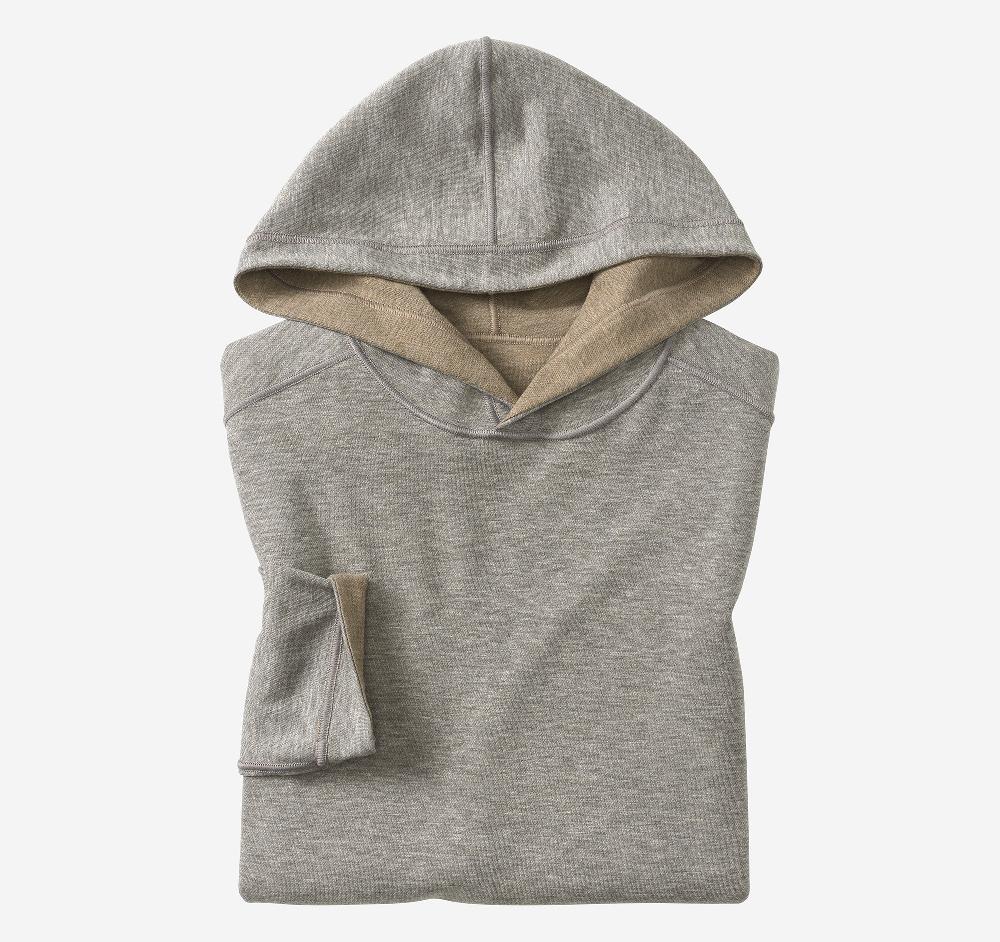 Johnston & Murphy Icon Reversible Hooded Pullover Oatmeal/Light Gray