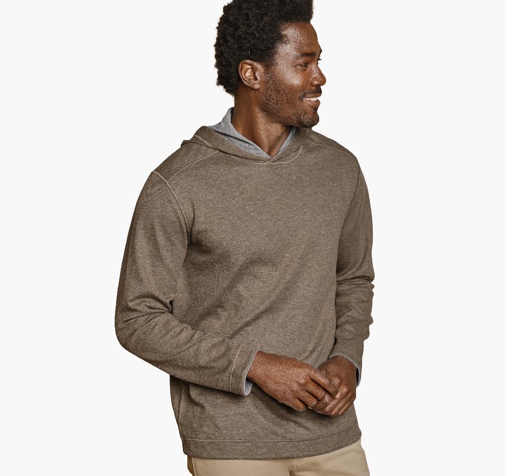 johnston & murphy Icon Reversible Hooded Pullover Oatmeal/Light Gray