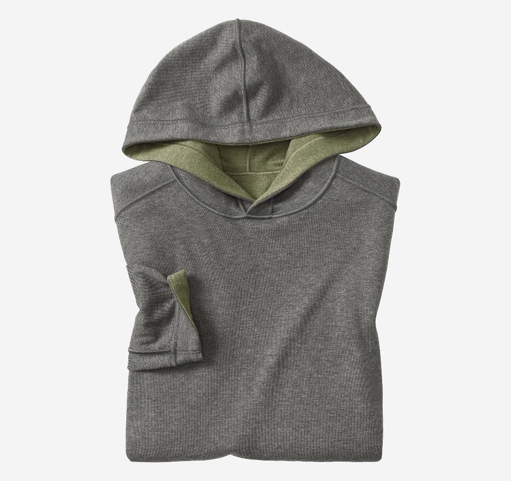 Johnston & Murphy Icon Reversible Hooded Pullover Olive/Charcoal