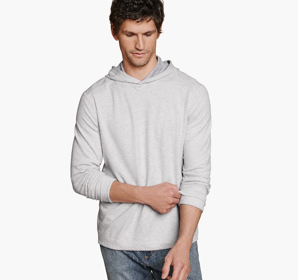 johnston & murphy Icon Reversible Hooded Pullover White/Storm