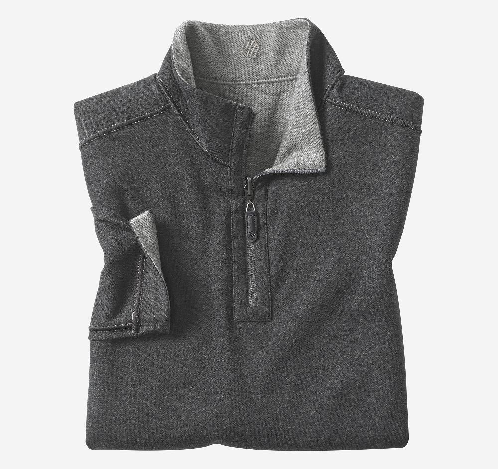 Johnston & Murphy Icon Reversible Solid Quarter-Zip Gray/Black