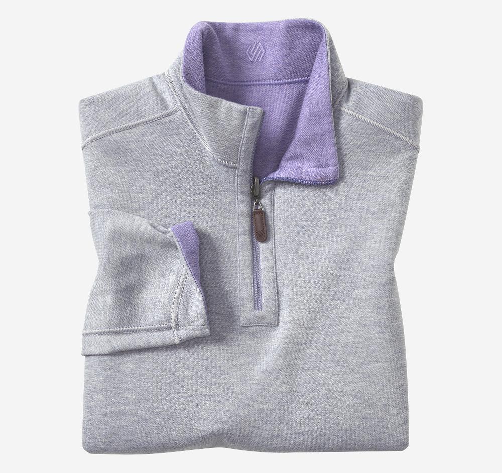 Johnston & Murphy Icon Reversible Solid Quarter-Zip Purple/Storm