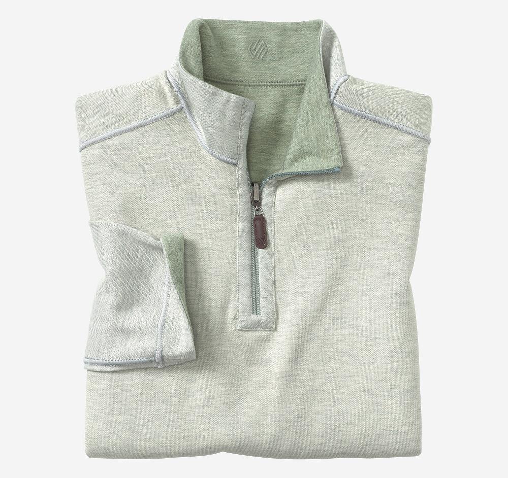 Johnston & Murphy Icon Reversible Solid Quarter-Zip Sage/White
