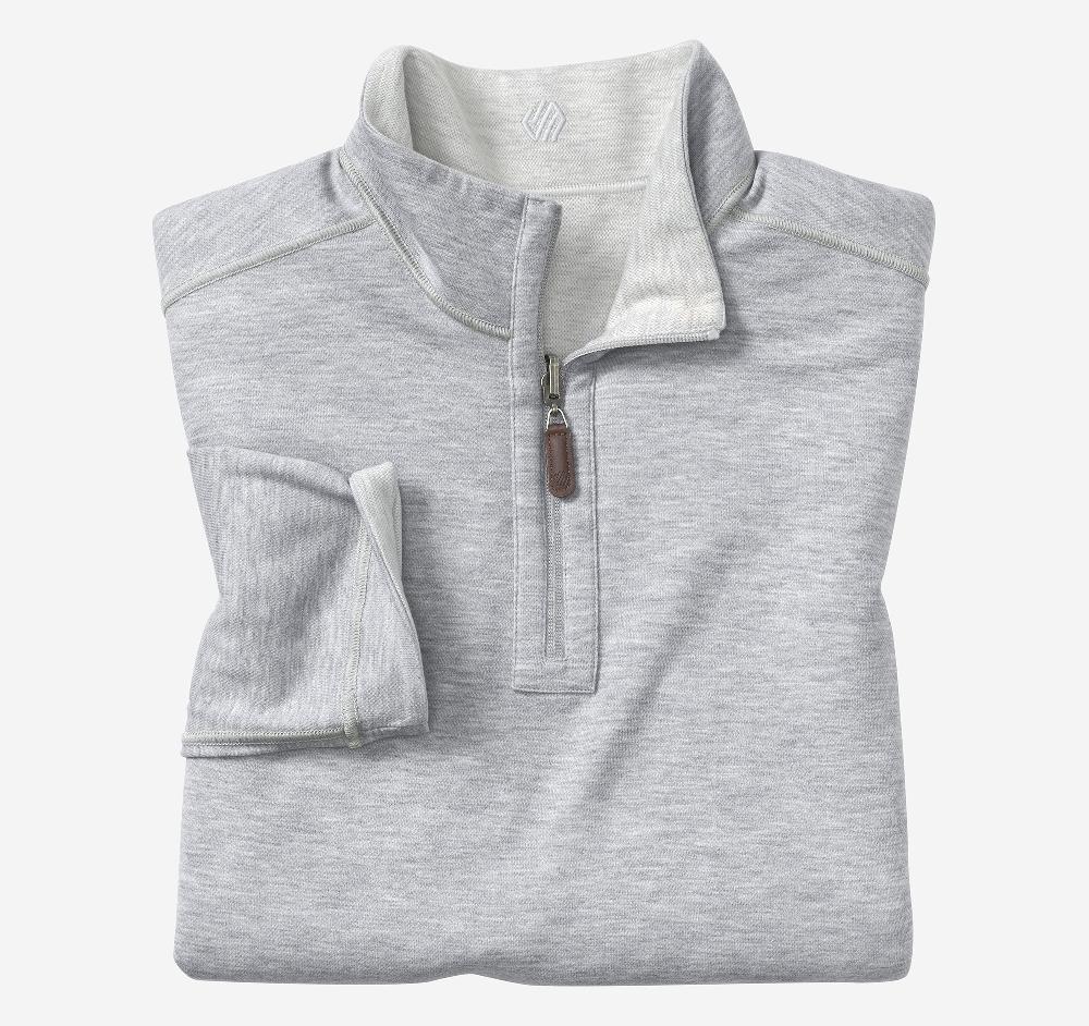 Johnston & Murphy Icon Reversible Solid Quarter-Zip White/Storm