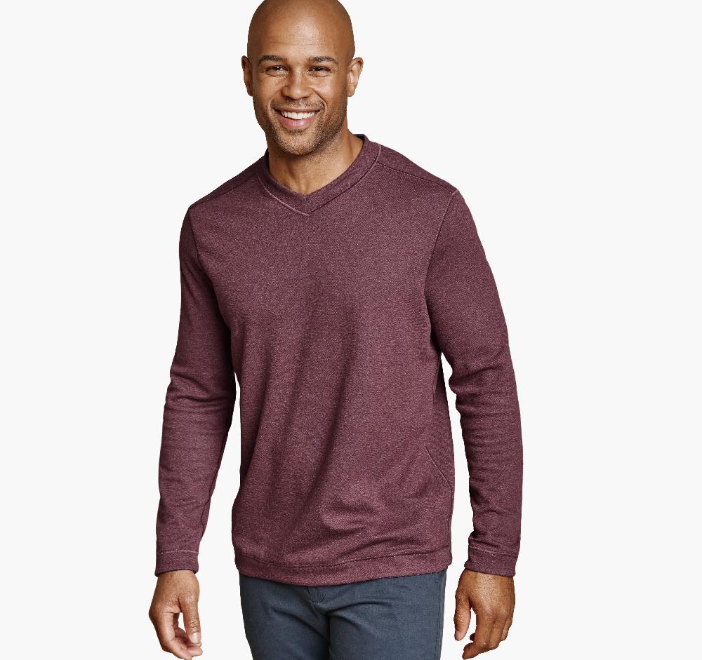 johnston & murphy Icon Reversible V-Neck Pullover Berry/Blue