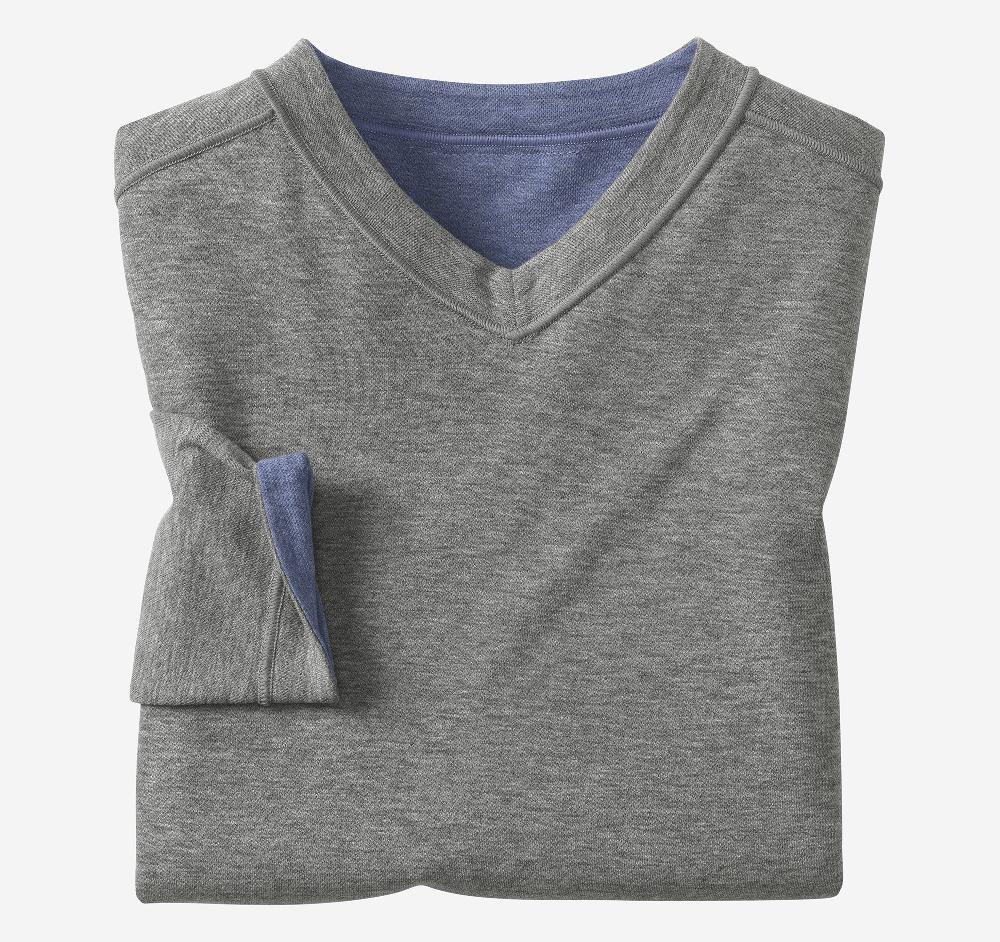 Johnston & Murphy Icon Reversible V-Neck Pullover Blue/Gray