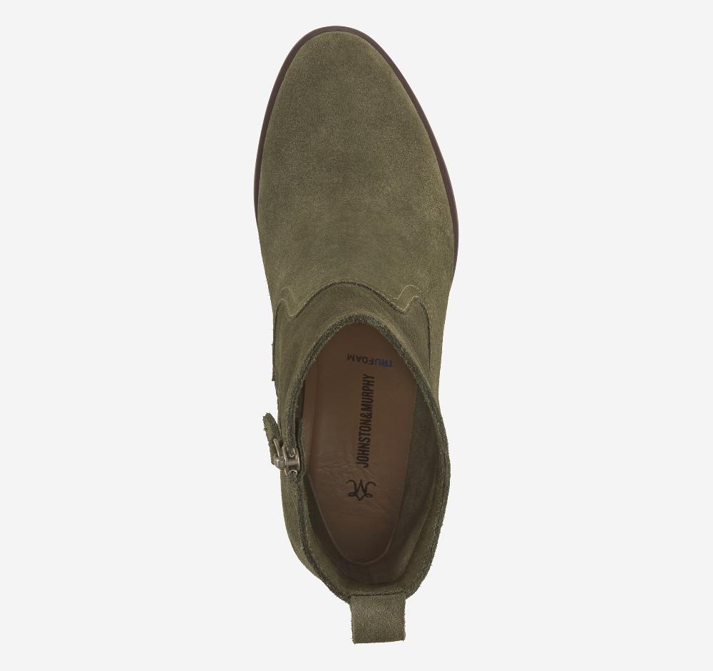Johnston & Murphy Izzie Bootie Olive Waterproof Suede