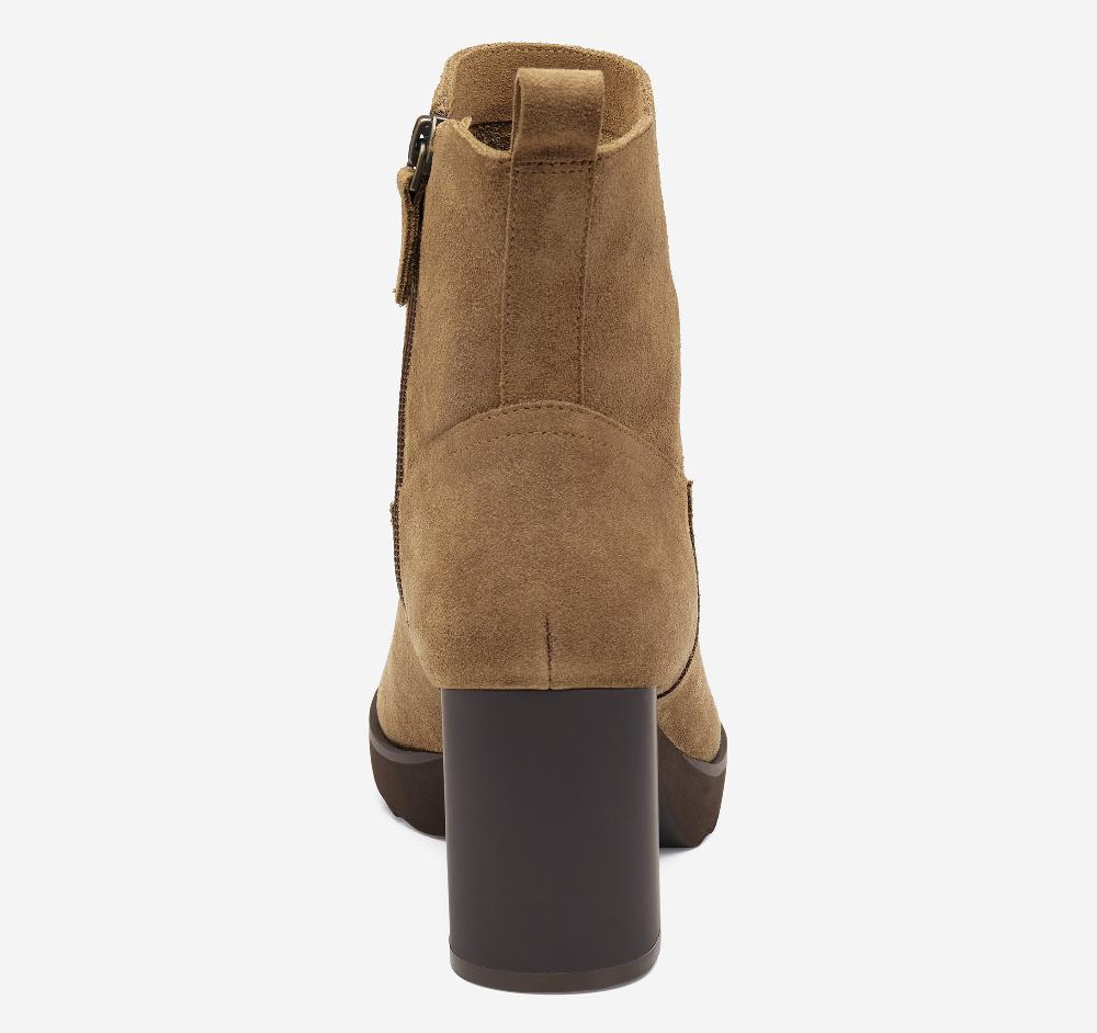 Johnston & Murphy Izzie Bootie Whiskey Waterproof Suede