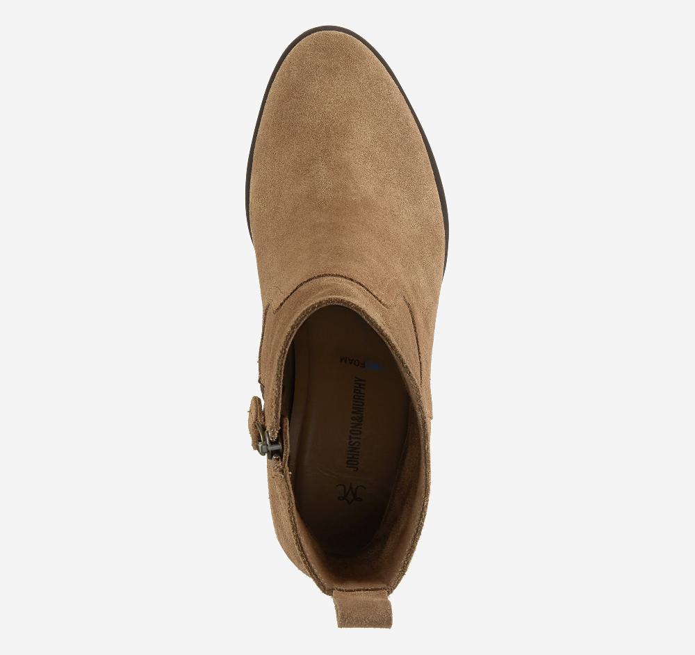 Johnston & Murphy Izzie Bootie Whiskey Waterproof Suede