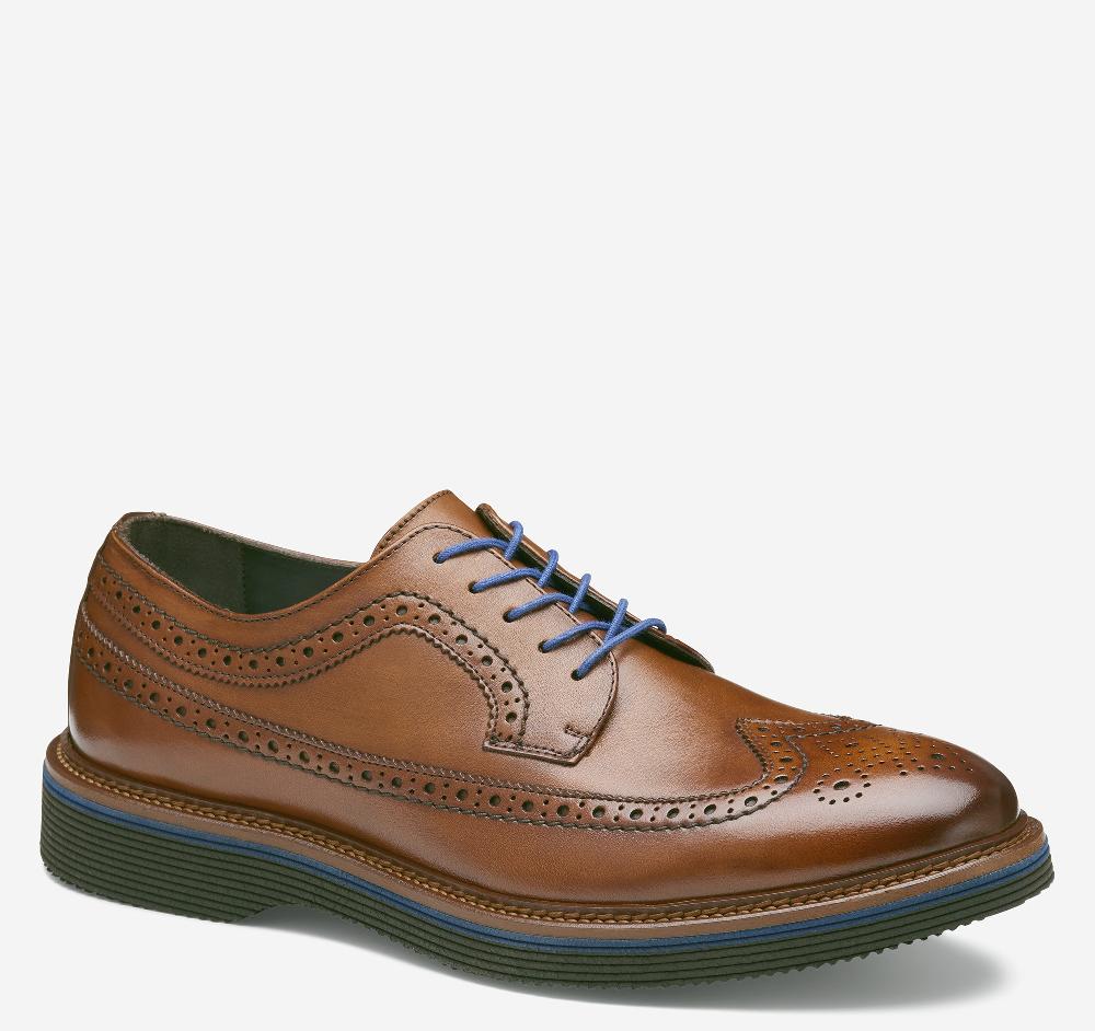 johnston & murphy Jenson Longwing Dark Tan European Calfskin