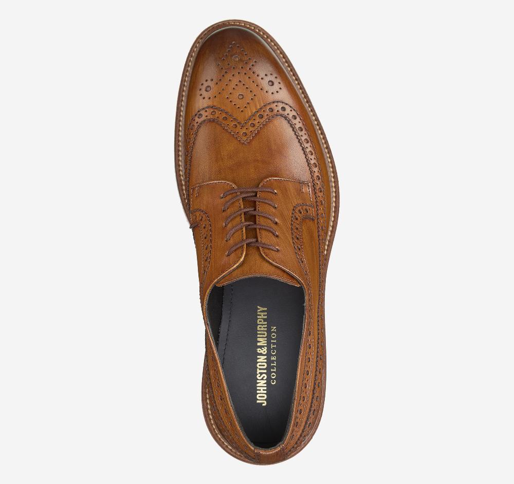 Johnston & Murphy Jenson Longwing Tan European Calfskin
