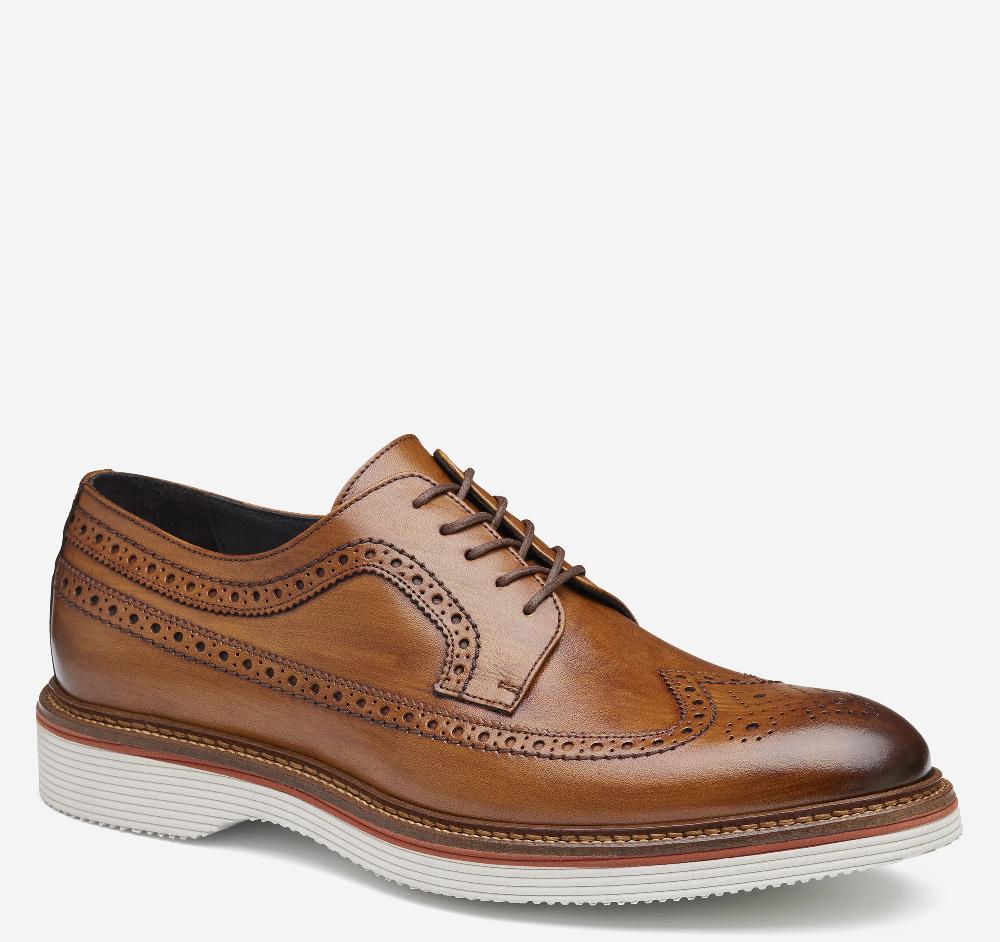 johnston & murphy Jenson Longwing Tan European Calfskin