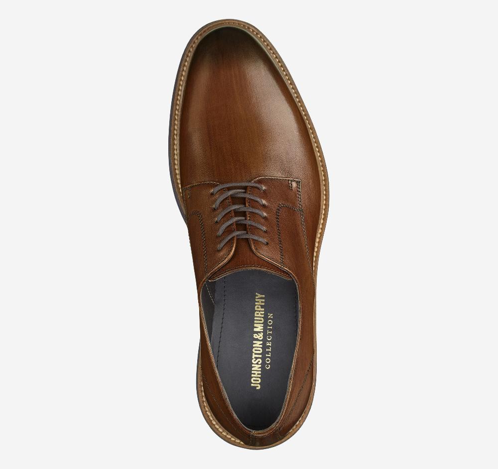 Johnston & Murphy Jenson Plain Toe Brown European Calfskin