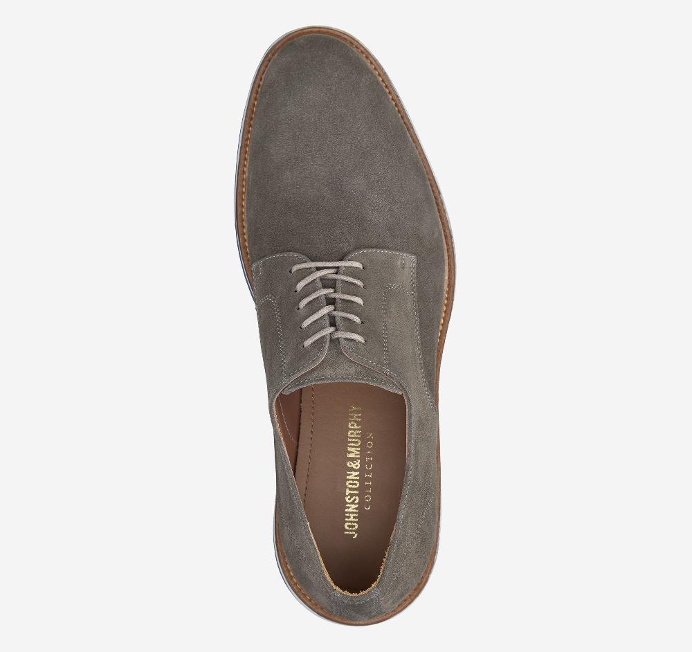 Johnston & Murphy Jenson Plain Toe Gray Italian Suede